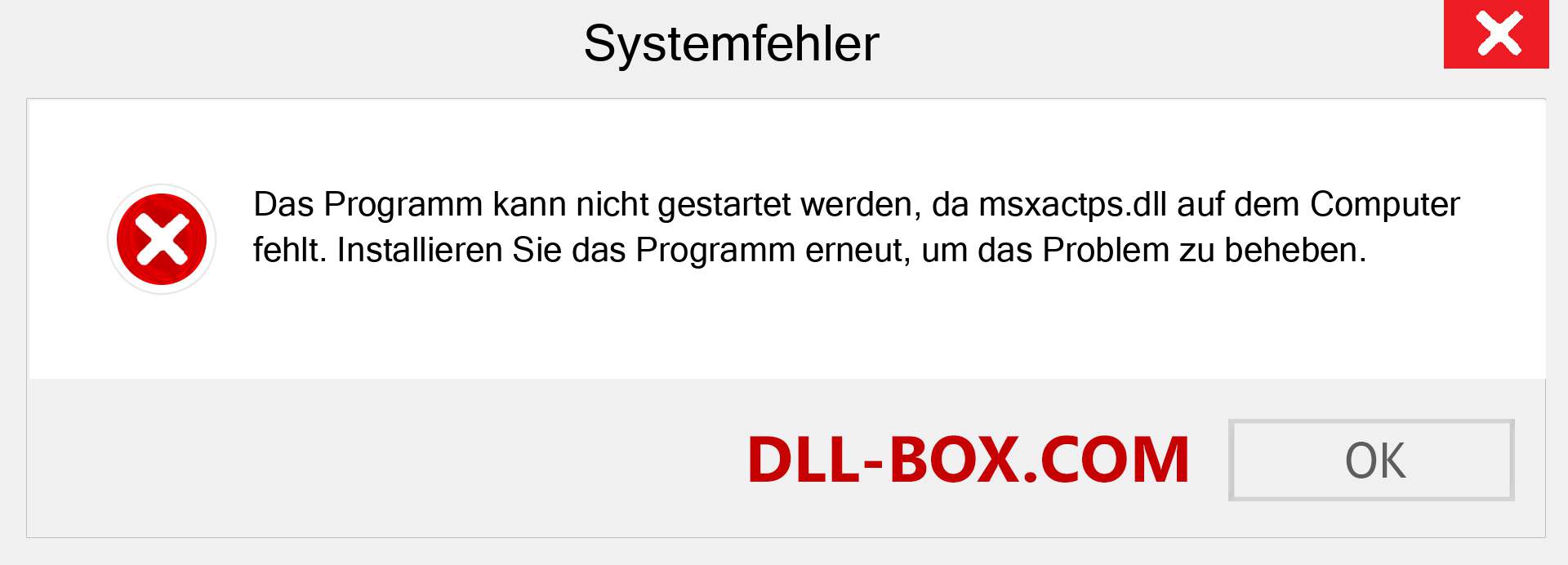 msxactps.dll-Datei fehlt?. Download für Windows 7, 8, 10 - Fix msxactps dll Missing Error unter Windows, Fotos, Bildern